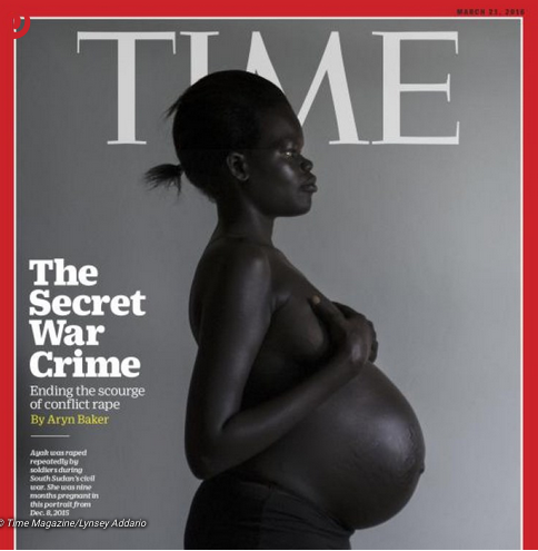 La Sud Soudanaise Ayak, violée plusieurs fois par des soldats pendant la guerre civile, pose en couverture du Time