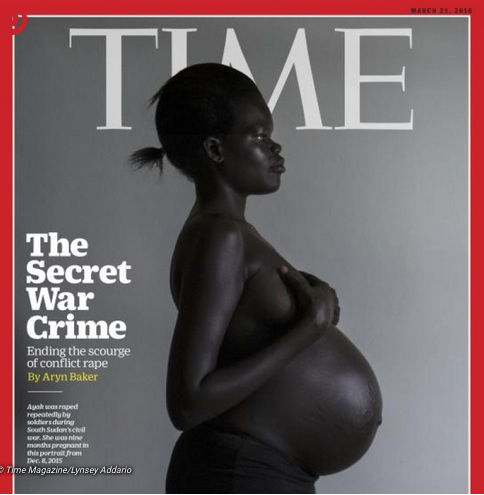 La Sud Soudanaise Ayak, violée plusieurs fois par des soldats pendant la guerre civile, pose en couverture du Time